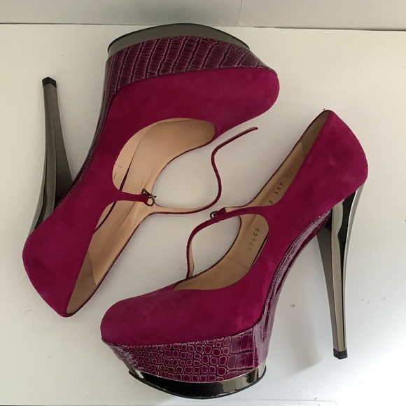 Casadei Suede & Patent Croc Pumps - Picture 3 of 3